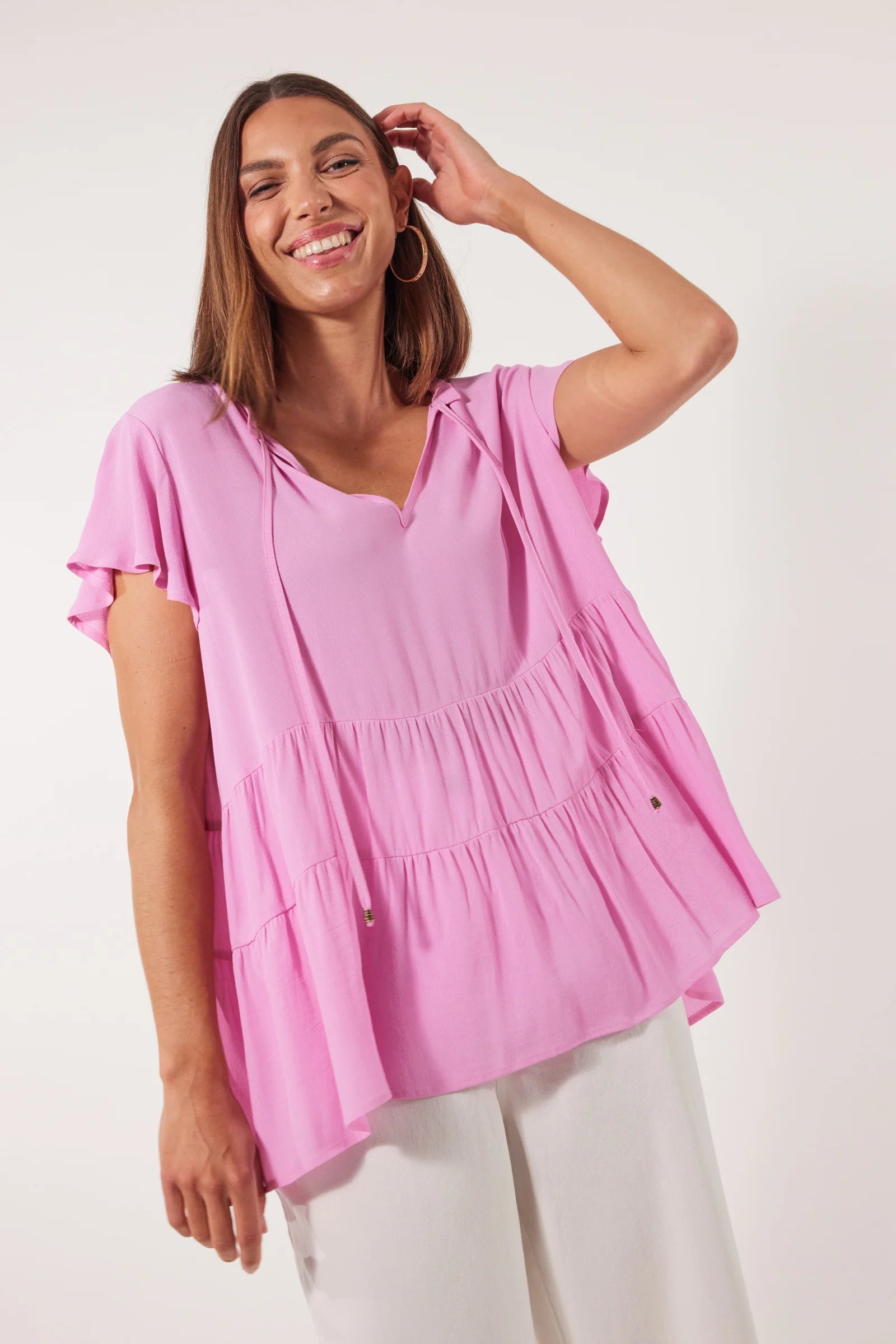 Botanical Tiered Top - Peony