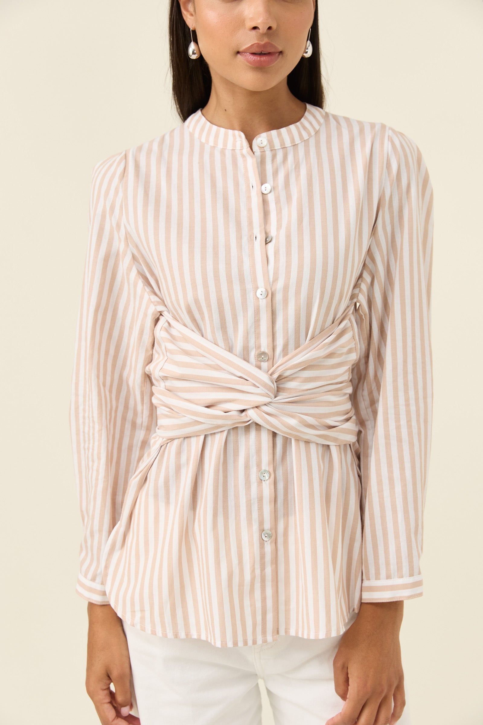 Quinn Wrap Shirt - Stone