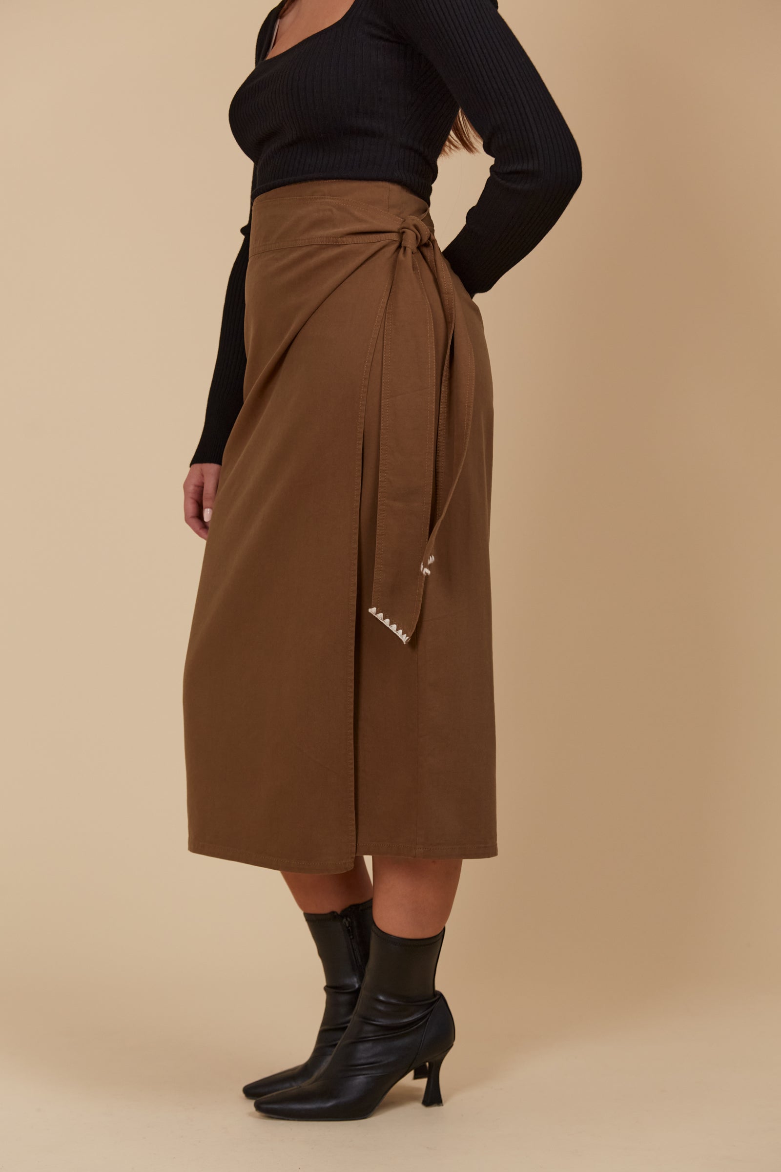 Freya Wrap Skirt - Toffee