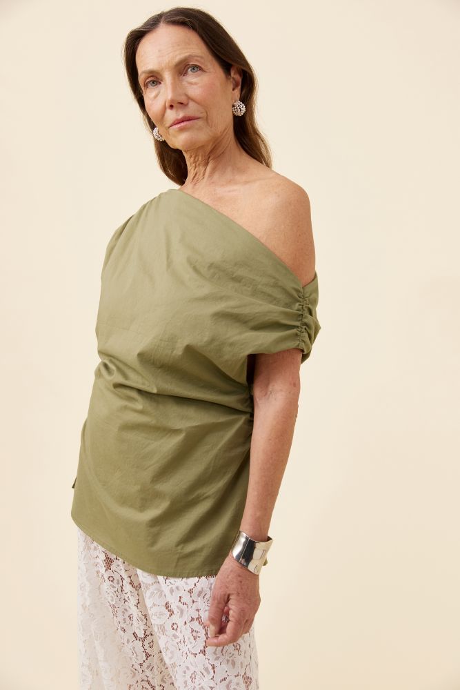 Rosa One Shoulder Top - Sage