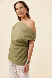 Rosa One Shoulder Top - Sage