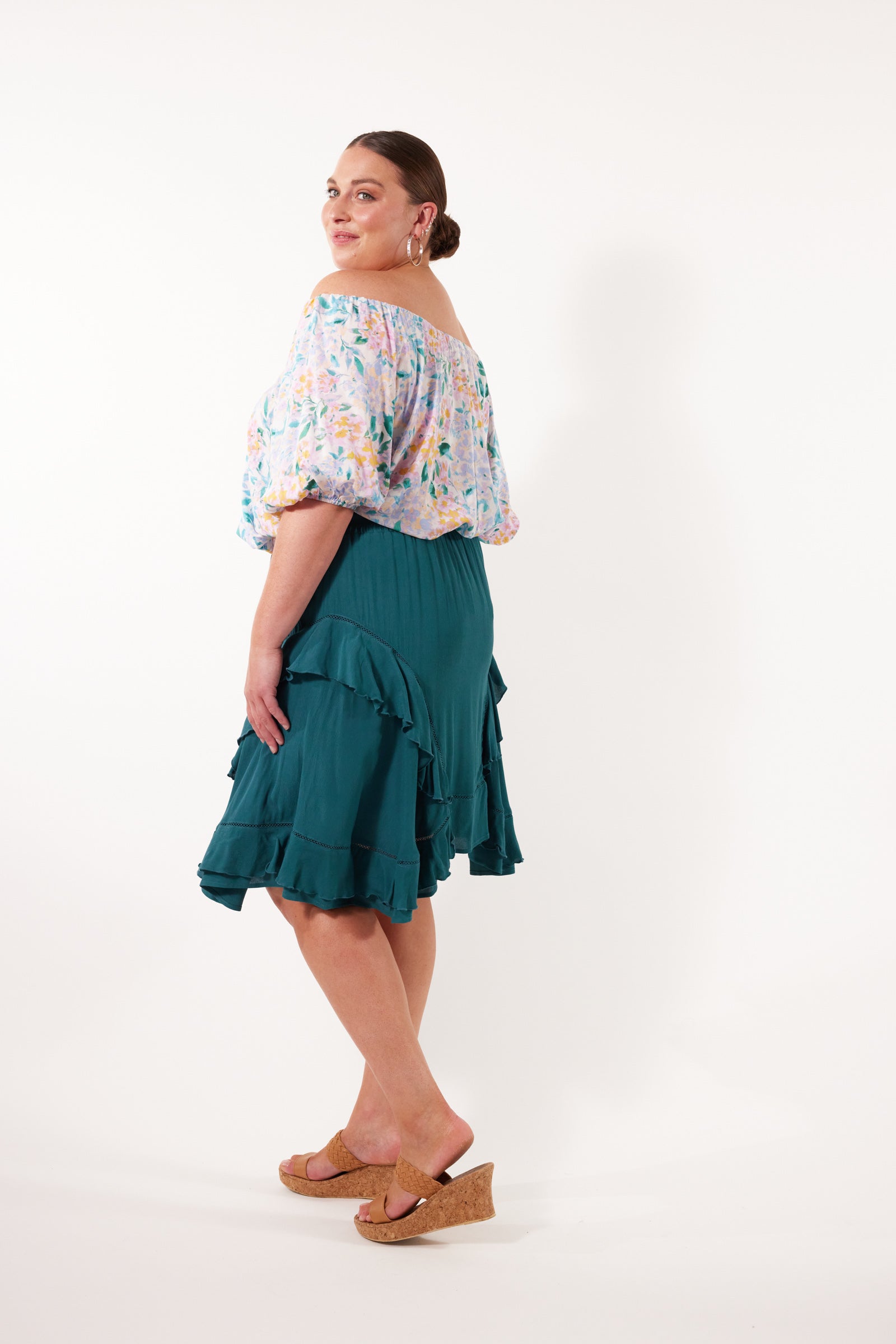 Botanical Skirt - Teal