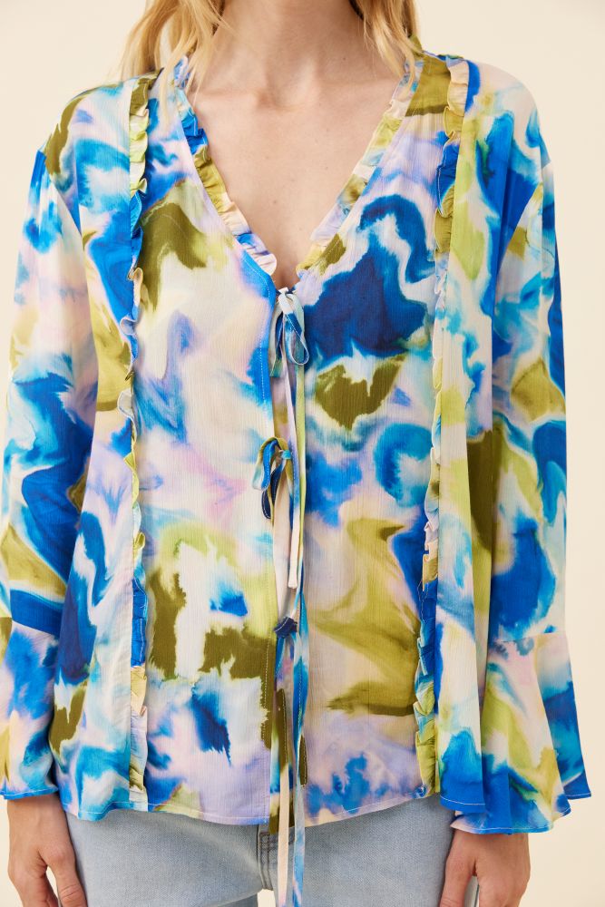 Frida Tie Top - Watercolour