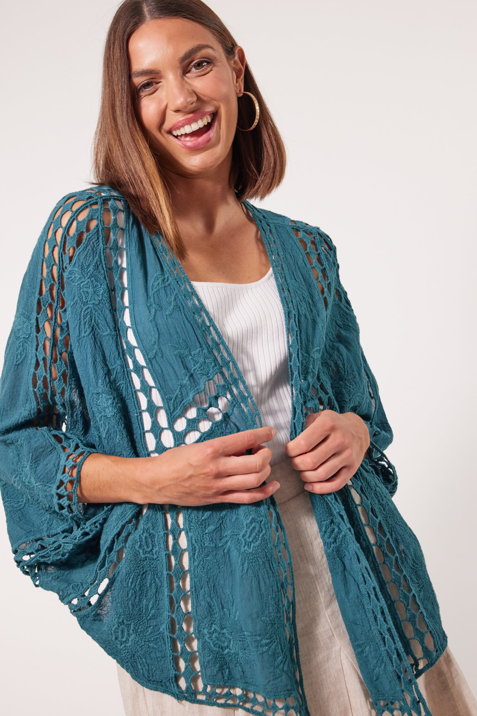 Posy Cape - Teal