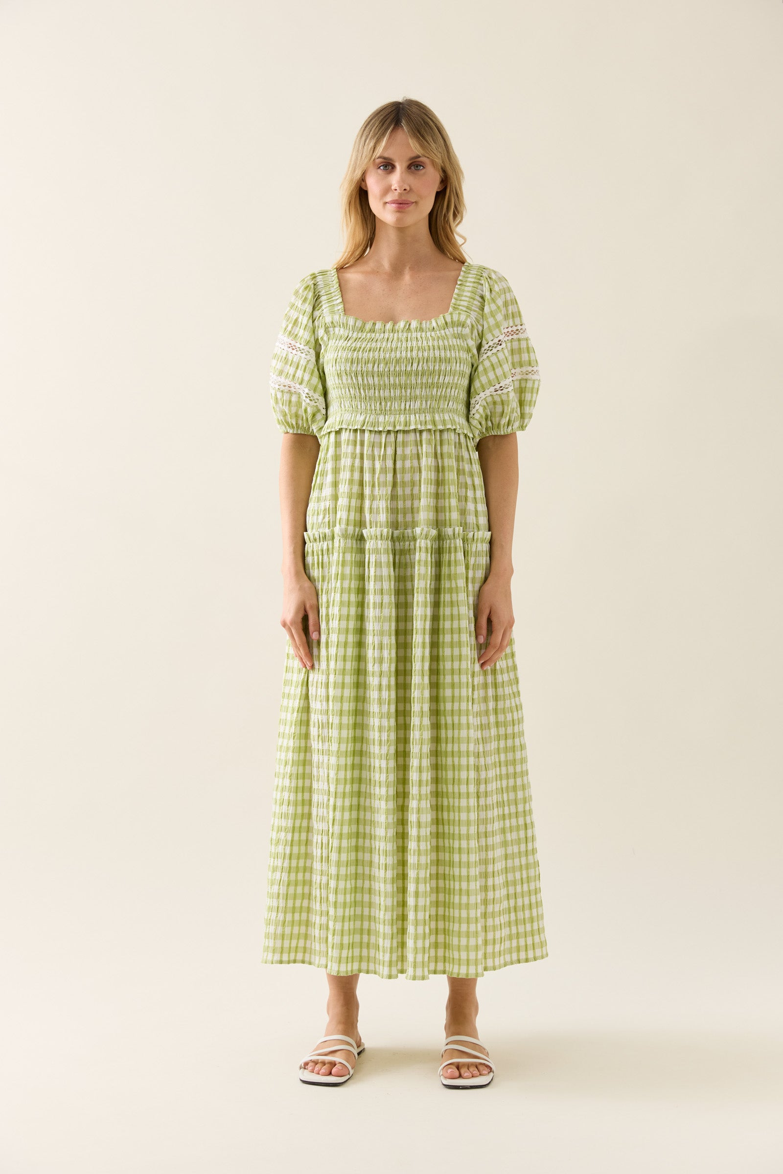 Esther Shirred Maxi - Pomelo
