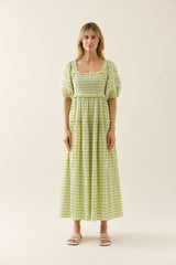 Esther Shirred Maxi - Pomelo