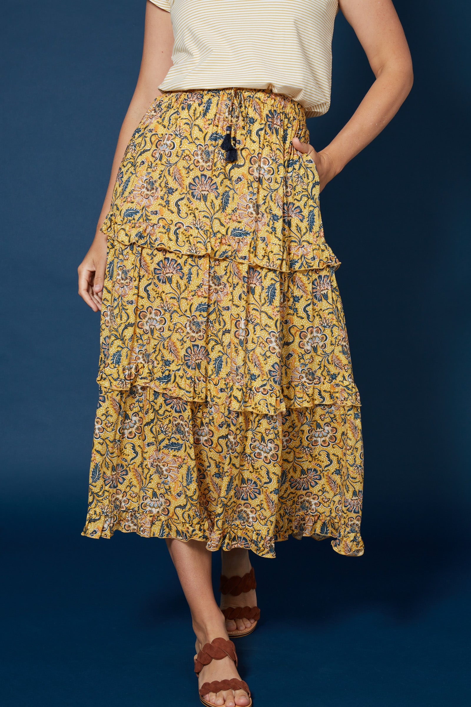 Cascara Frill Skirt - Batik