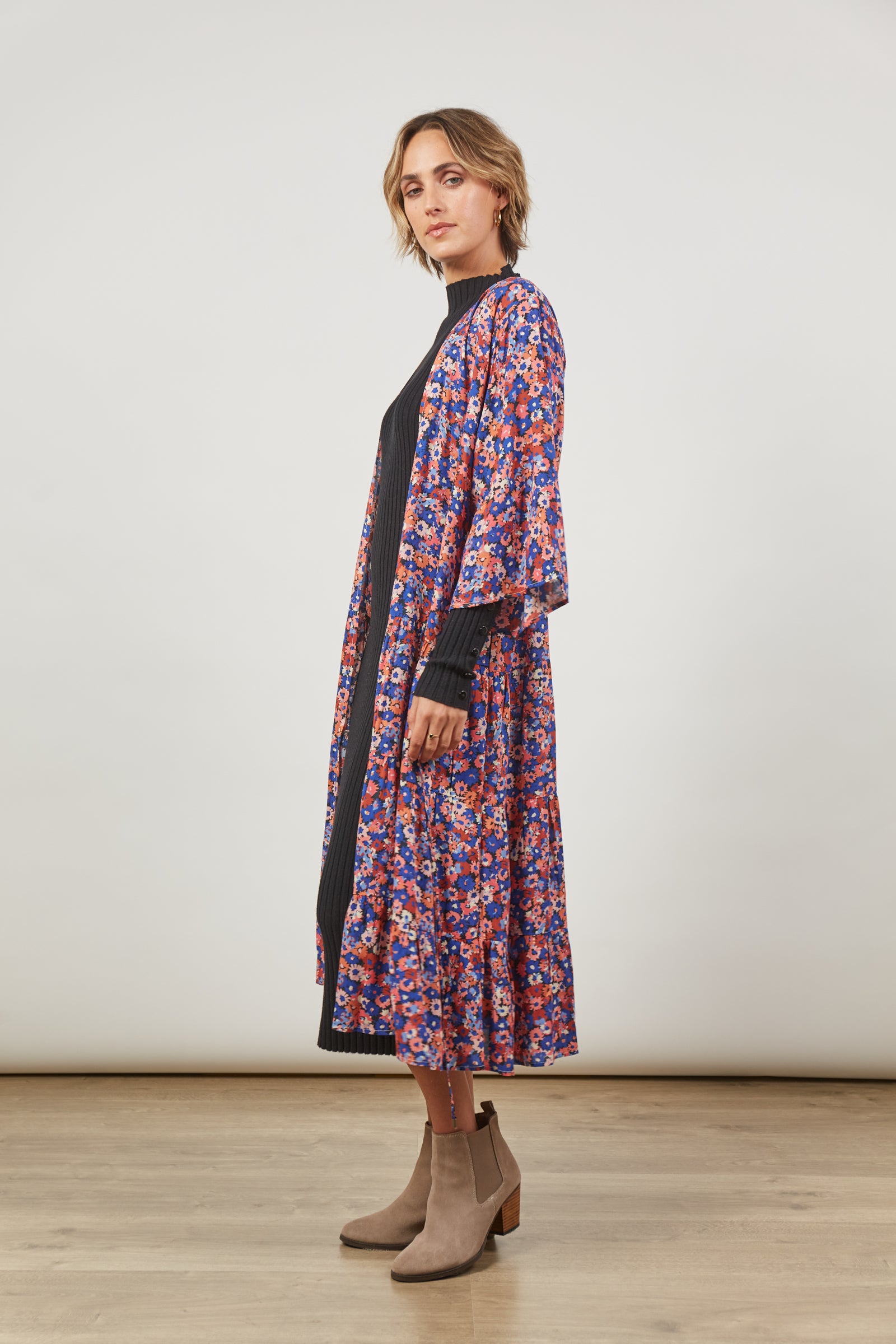 Euphoria Tie Kimono - Azure Bloom