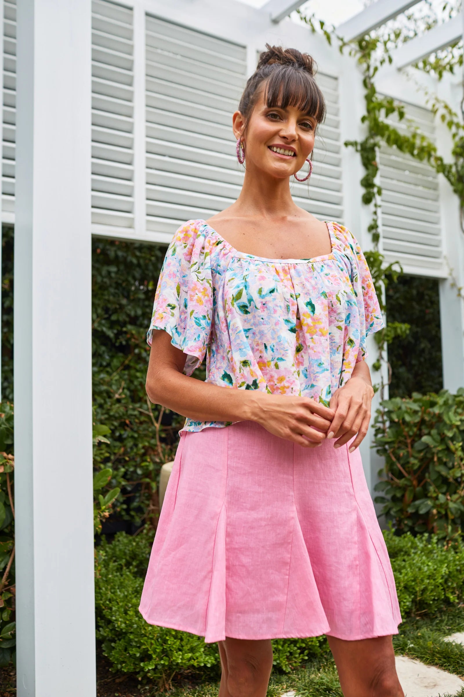 Flora Crop Top - Salt Hydrangea