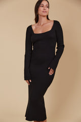 Juno Knit Dress - Onyx