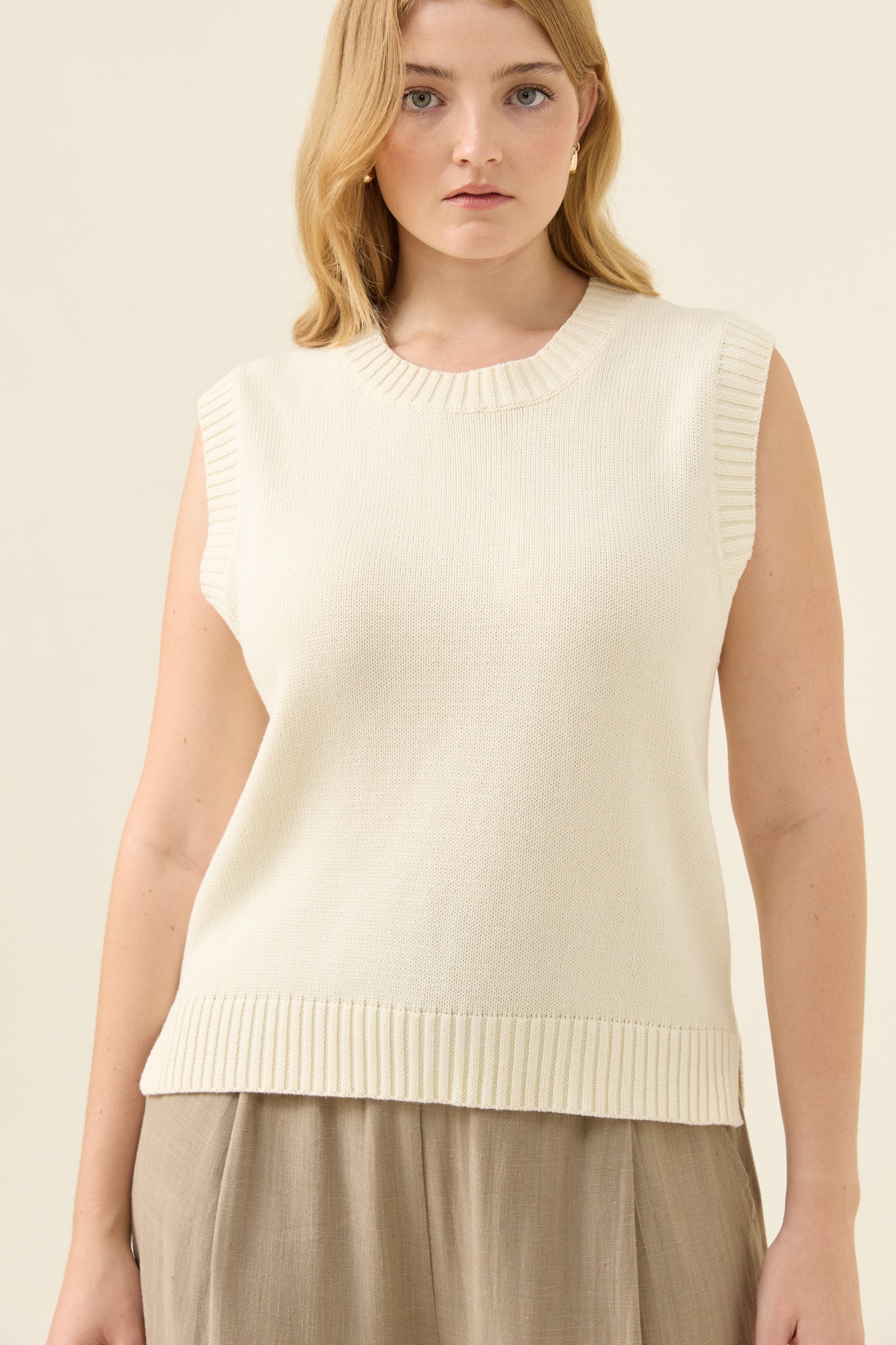 Darby Knit Vest - Ivory