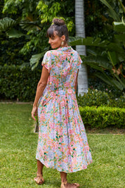Botanical Shirt Dress - Sunset Hydrangea