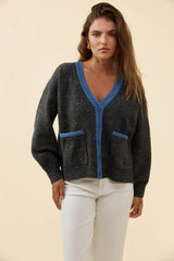 Faye Denim Cardigan - Charcoal