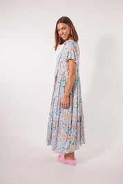 Botanical Tiered Dress - Salt Hydrangea