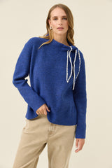 Athena Scarf Jumper - Cobalt