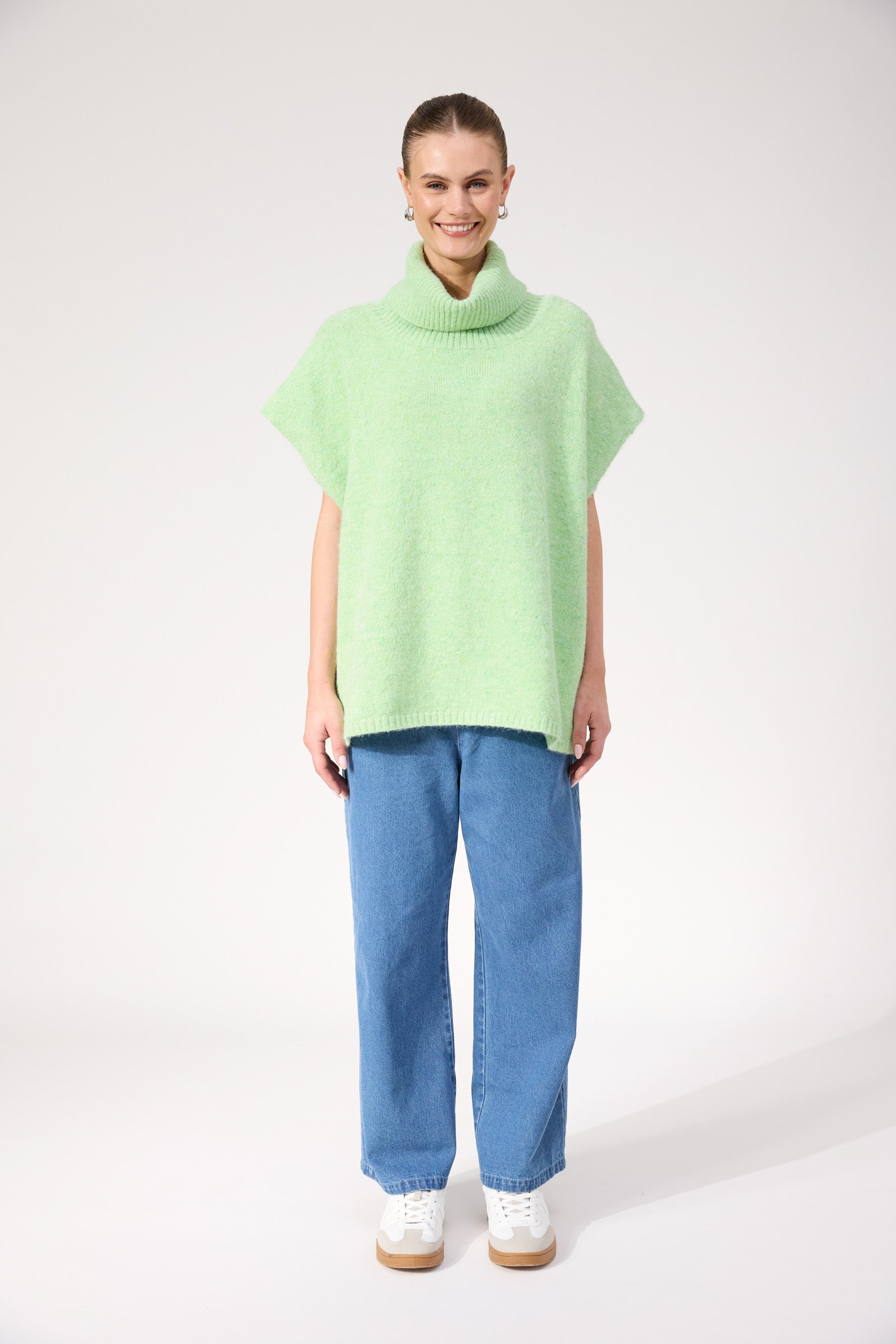 Valenza Knit Poncho - Mint