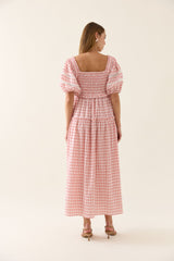 Esther Shirred Maxi - Pink