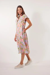 Botanical Shirt Dress - Sunset Hydrangea