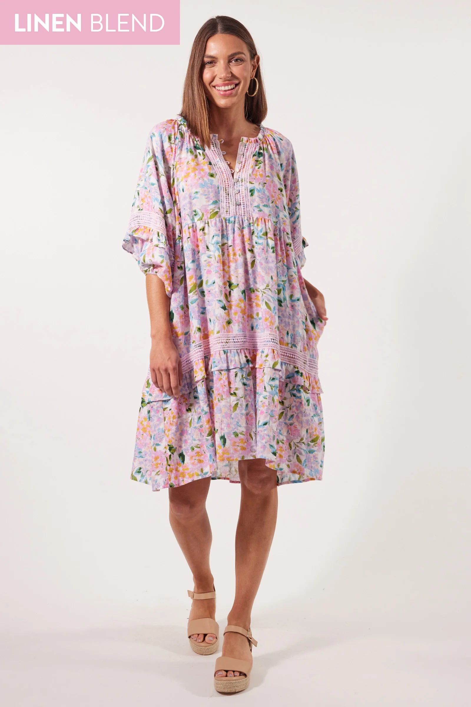 Flora Lace Dress - Salt Hydrangea