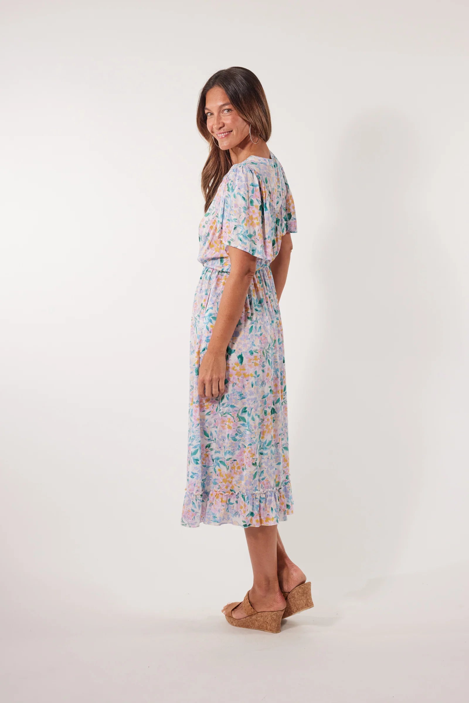 Botanical Midi Dress - Salt Hydrangea