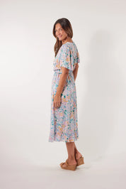 Botanical Midi Dress - Salt Hydrangea