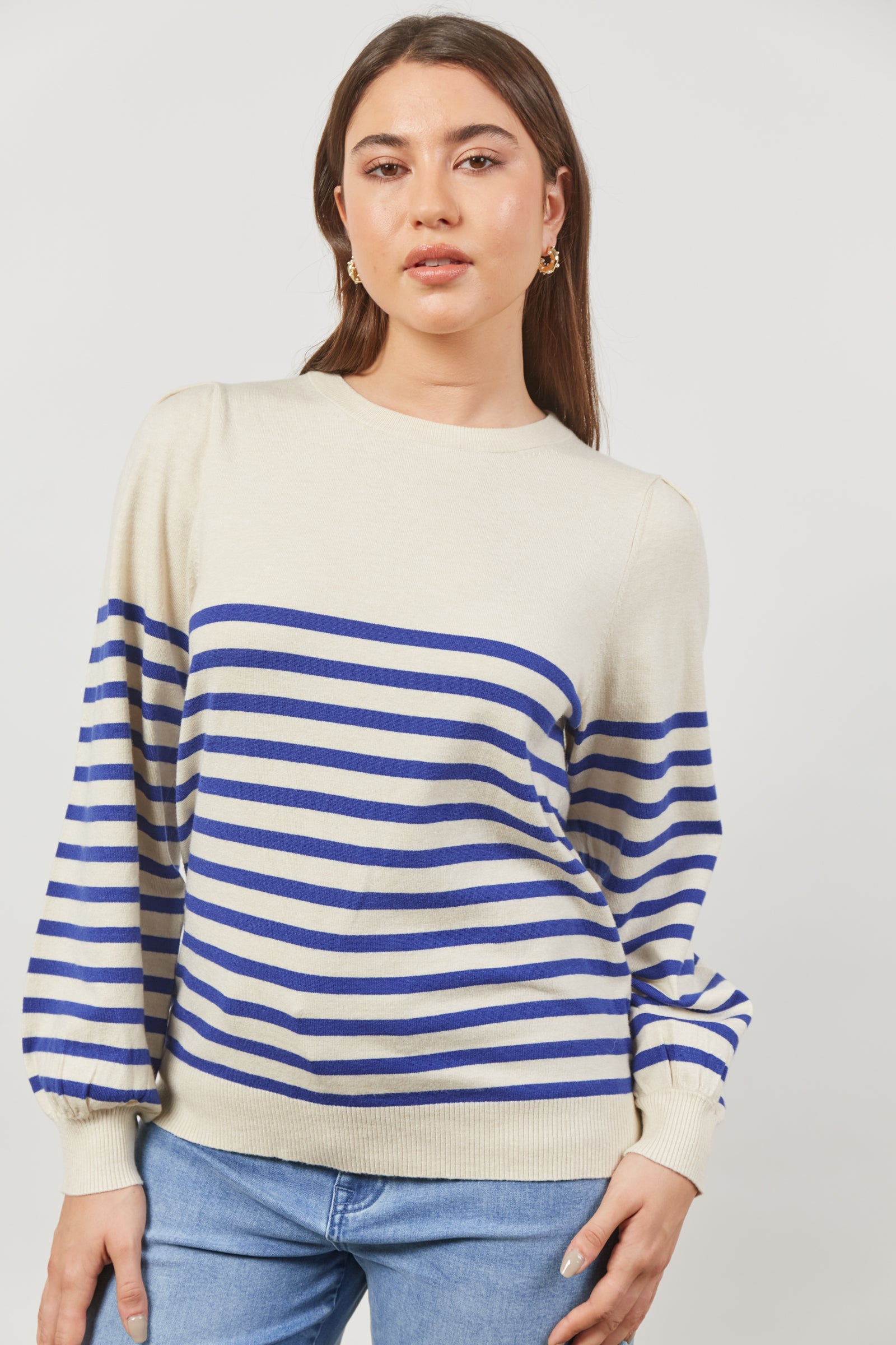 Cosmo Stripe Jumper - Creme