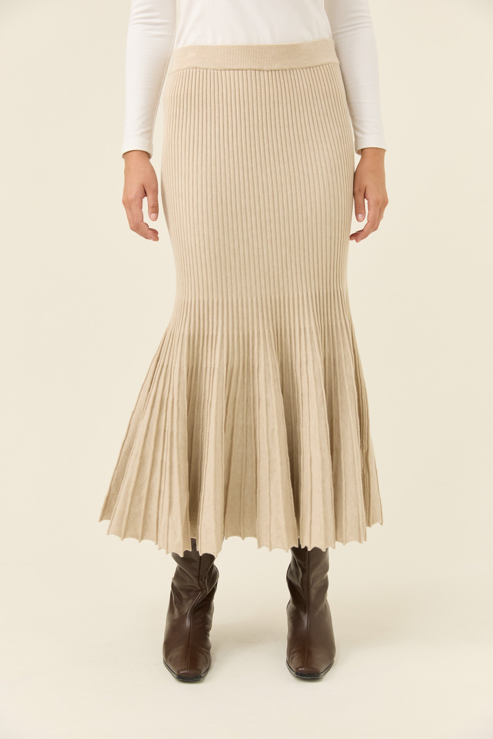 Nell Knit Skirt - Stone