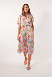 Botanical Midi Dress - Sunset Hydrangea