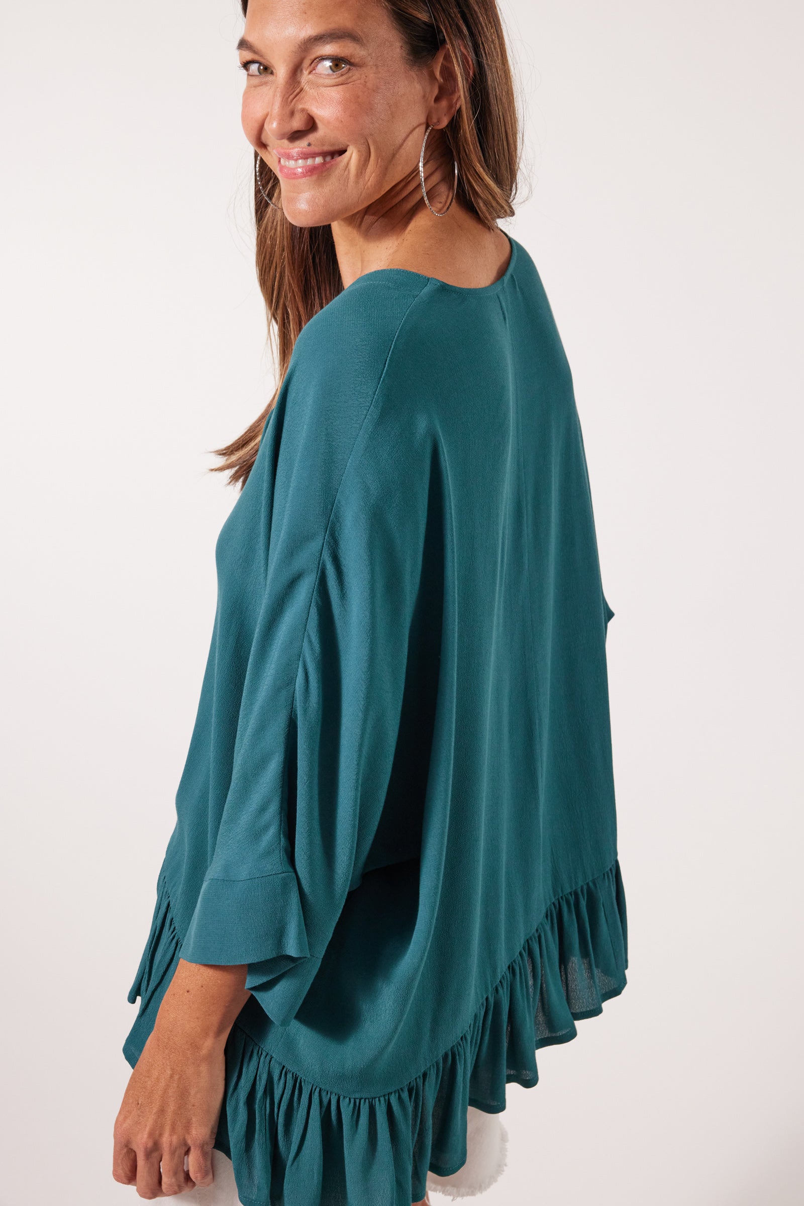 Botanical V Relax Top  - Teal