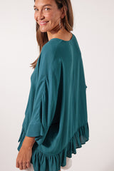 Botanical V Relax Top  - Teal