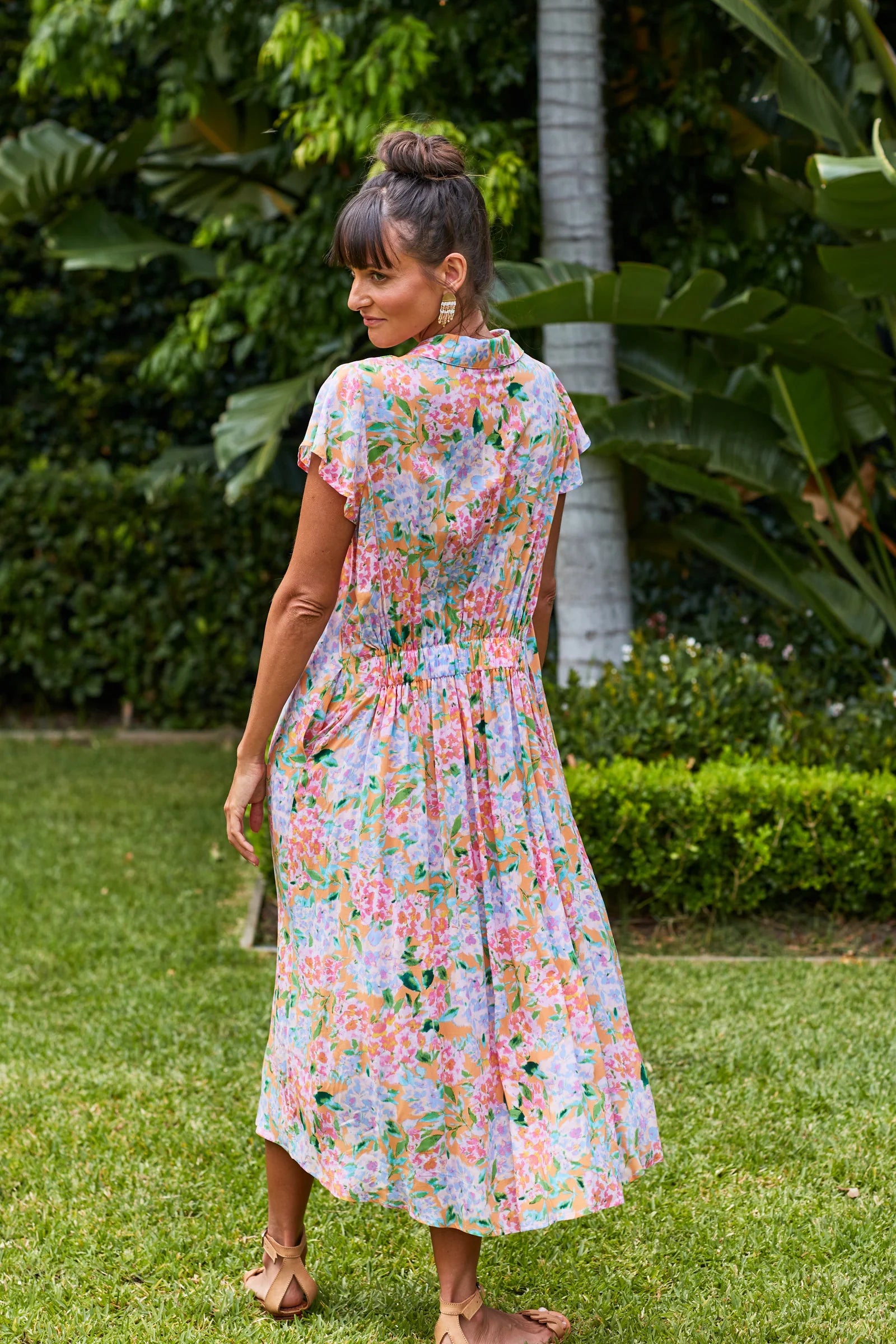 Botanical Shirt Dress - Sunset Hydrangea