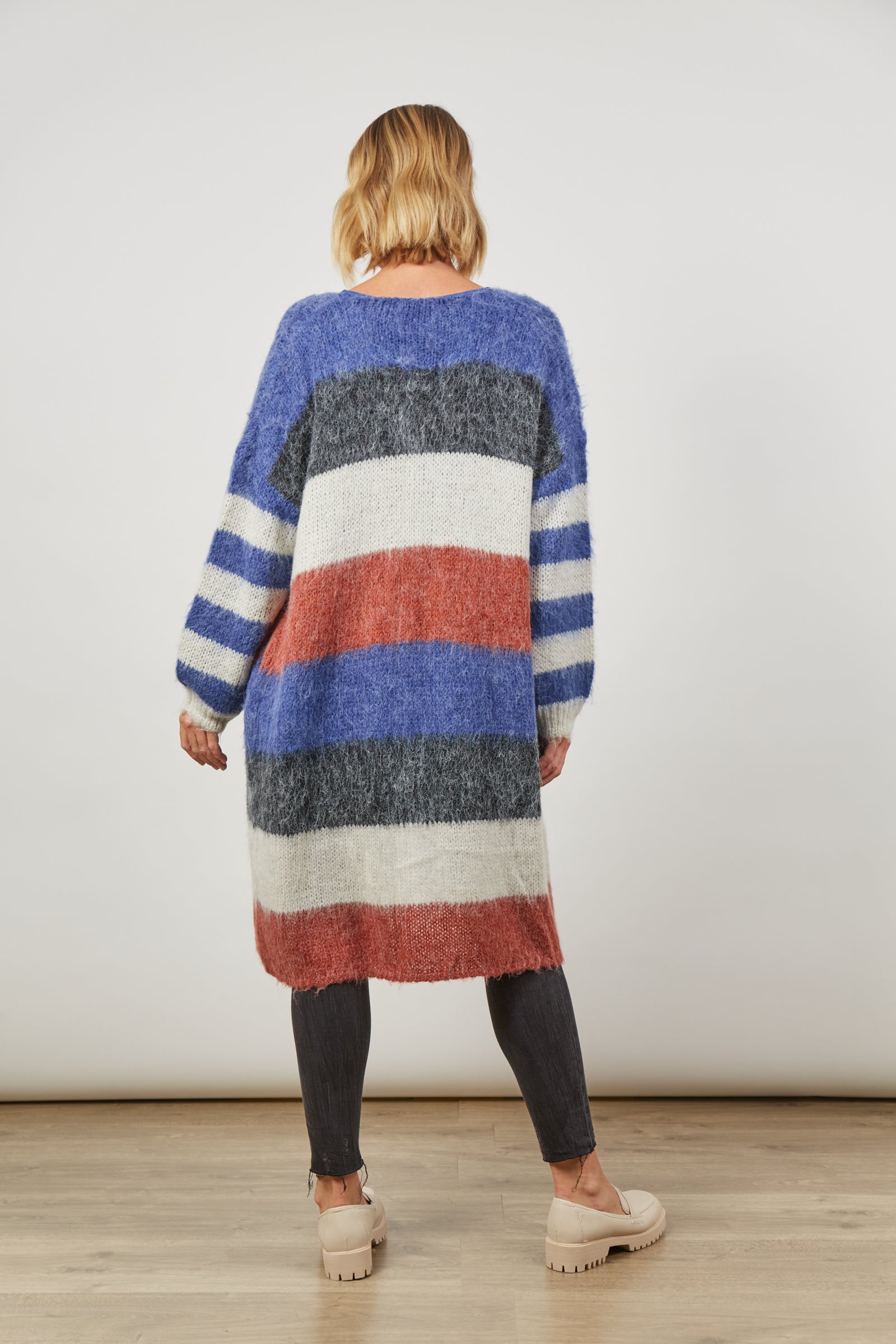 Serene Stripe Cardigan - Azure Stripe