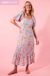 Flora Tie Dress - Salt Hydrangea