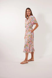 Botanical Midi Dress - Sunset Hydrangea